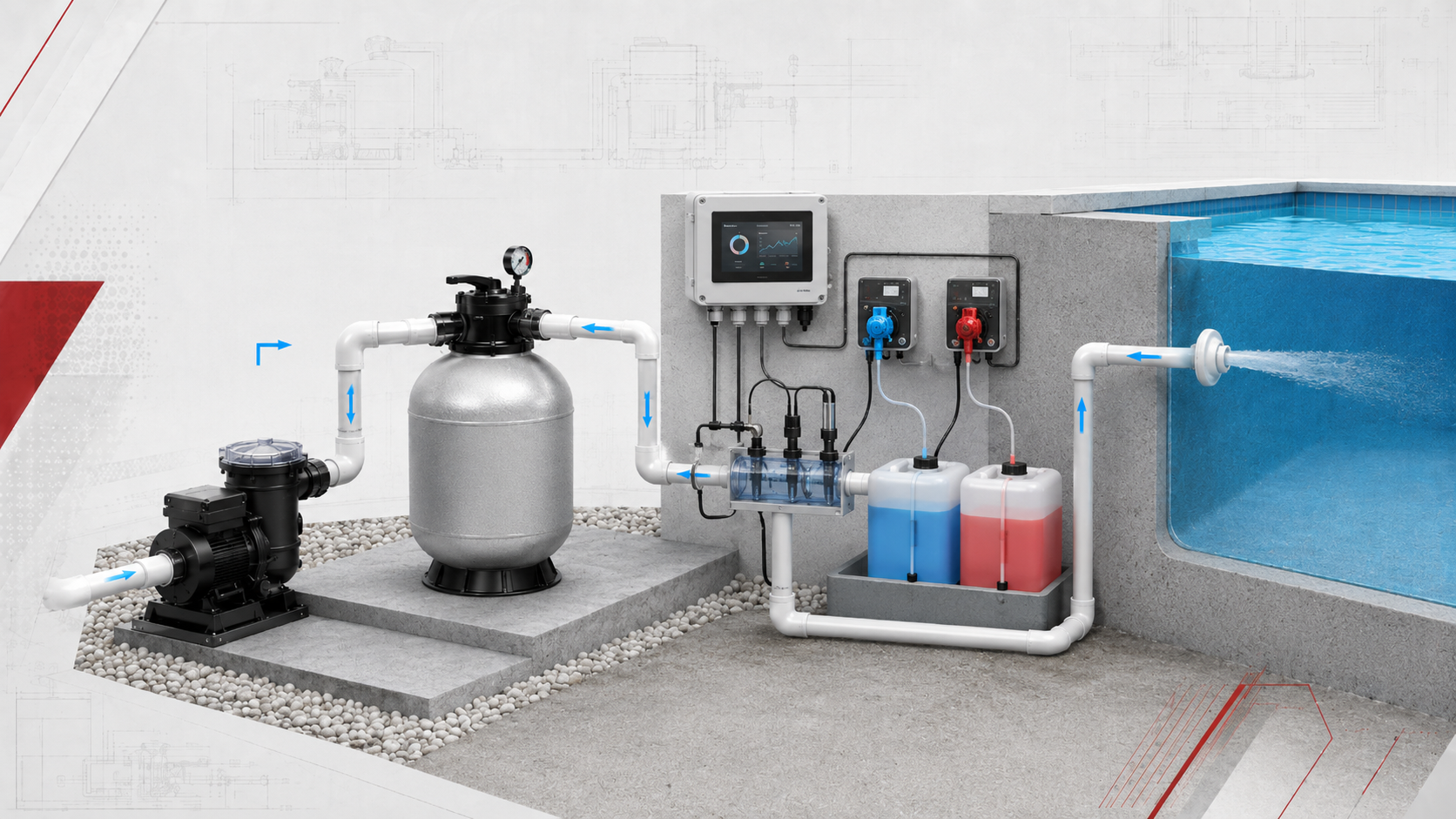 Sistema automatico di dosaggio e controllo pH Redox